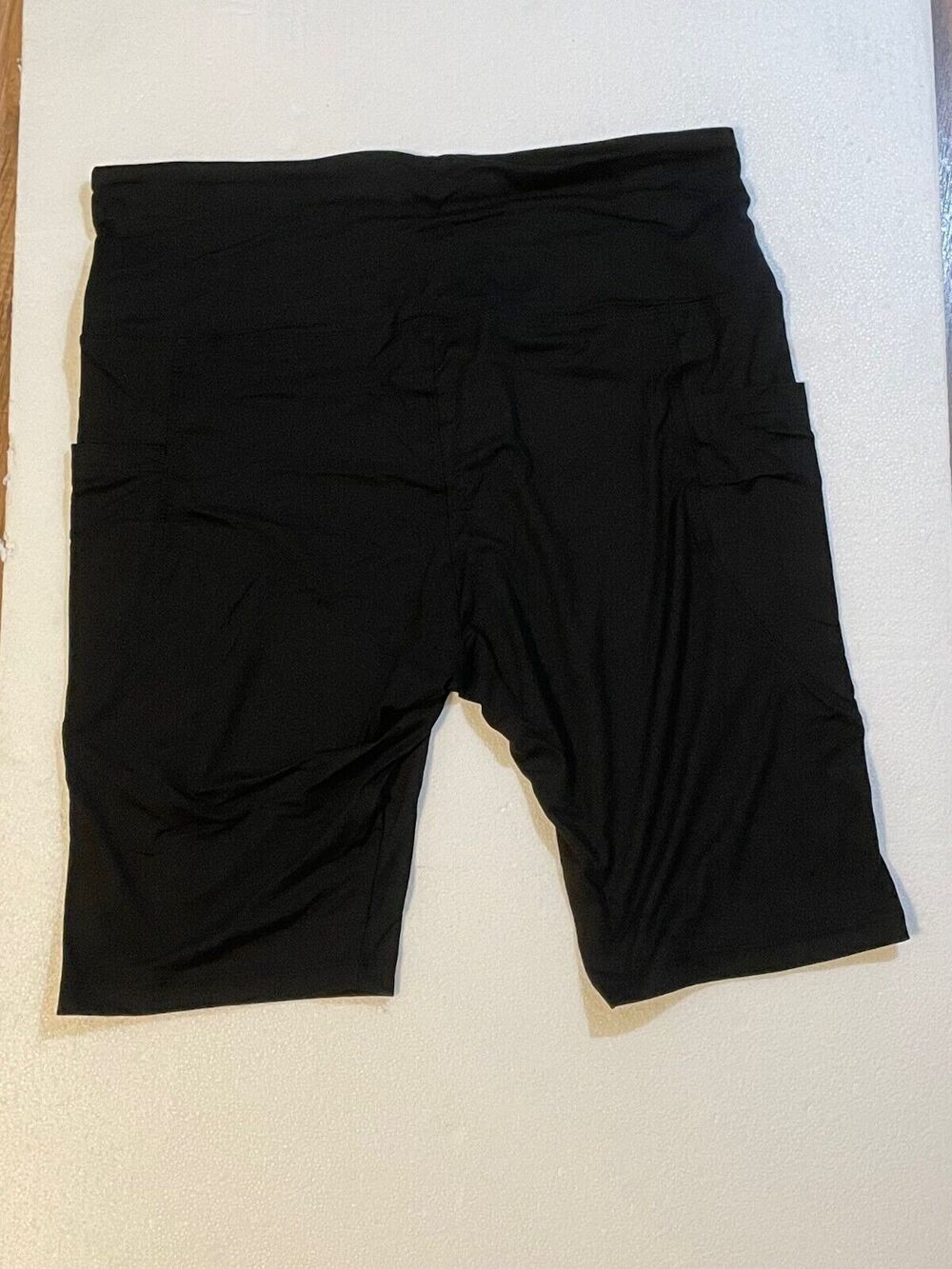 Womens 2XL High Waisted Biker Black Shorts, Workout / Active Shorts Side Pockets